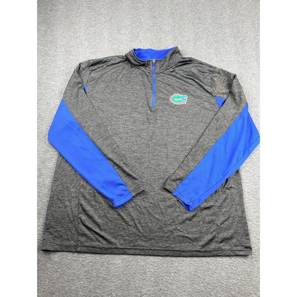 Colosseum Men's XXL Gray Florida Gators 1/4 Zip Pullover Jacket Shirt Athletic